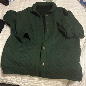 Elegant Forest Green Quilted Women's Puffer Coat